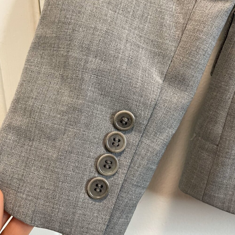 BCBGMaxazria Womens Blazer / Jacket Size 4 Gray Speckled Long Sleeve - Picture 3 of 16